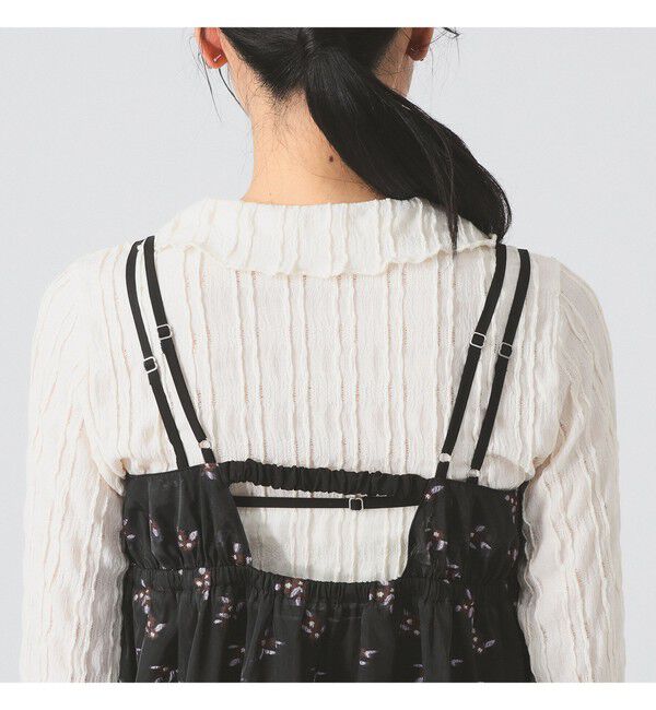 Ray BEAMS 「シアー フラワー ジャカード キャミワンピース」|ワンピース|