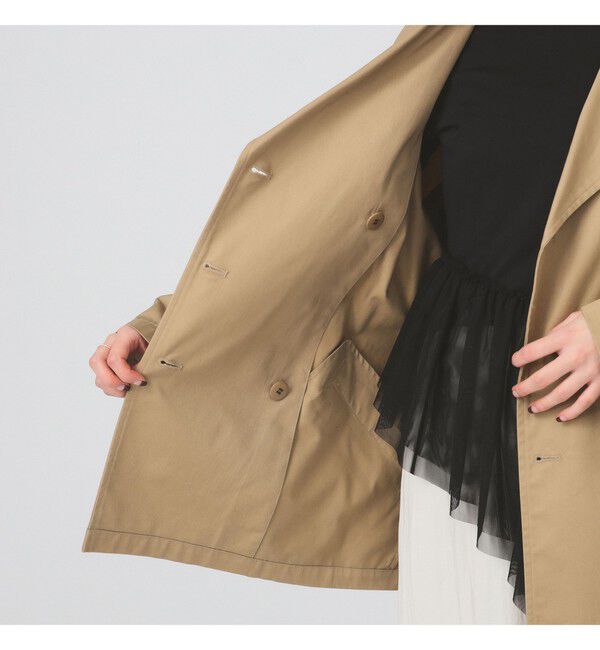 Ray BEAMS 「オーバーサイズ ハーフ トレンチ コート」|トレンチコート|