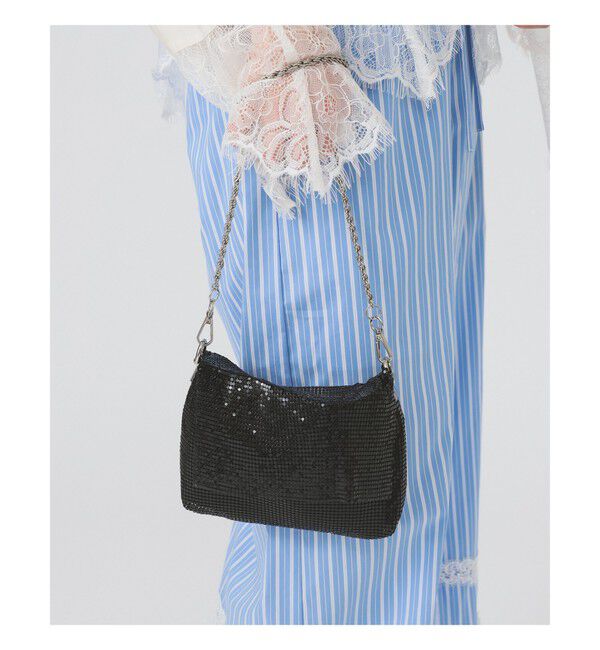 Ray BEAMS 「メタル メッシュ チェーン バッグ」|ハンドバッグ|BLACK