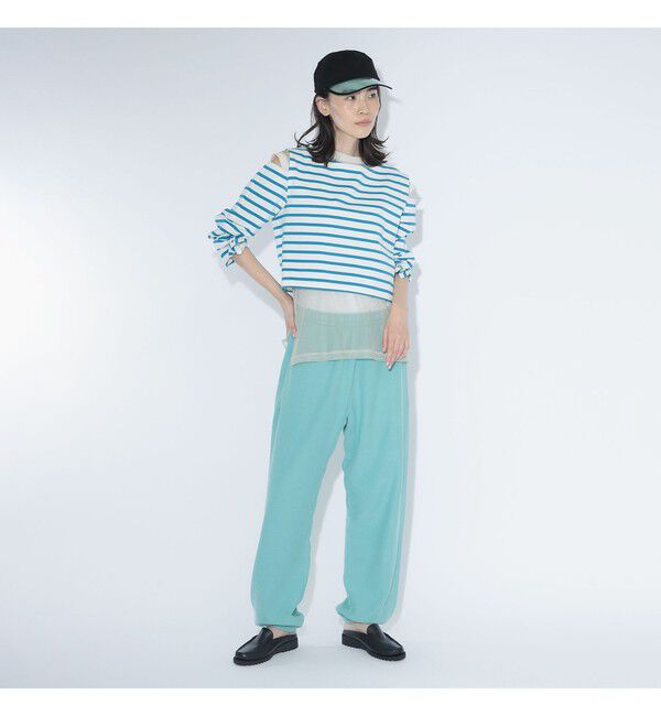 BEAMSBOY「maturely / ボーダー オープン ショルダー ロングスリーブ カットソー」|Tシャツ・カットソー|