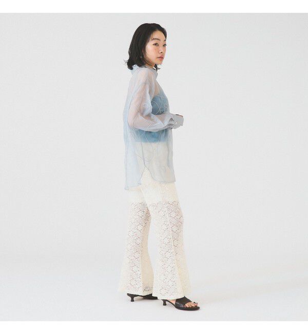 Ray BEAMS 「レース シアー フレア パンツ」|チノ|