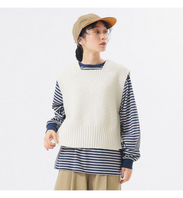 BEAMSBOY「サイド リボン レッドクロス ベスト」|ベスト・ジレ|