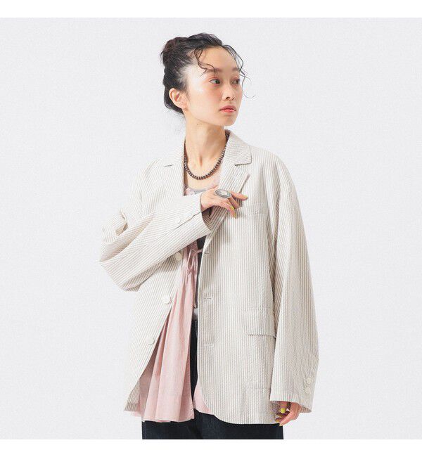 BEAMSBOY「シアサッカー ジャケット」|テーラードジャケット|BEIGE