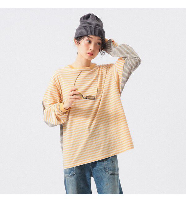 BEAMSBOY「スウィッチ ボーダー ロングスリーブ」|Tシャツ・カットソー|YELLOW
