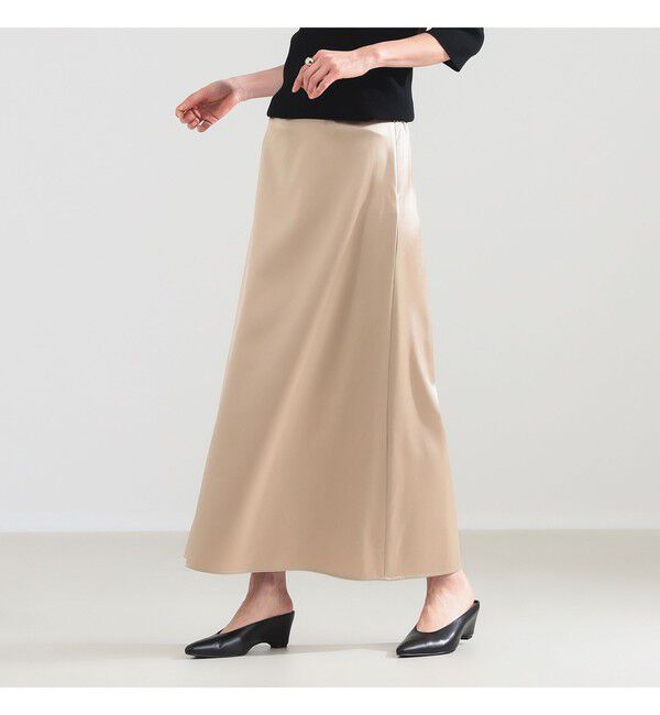 Demi-Luxe BEAMS 「トリアセ ポリエステル フラットサテン スカート」|スカート|
