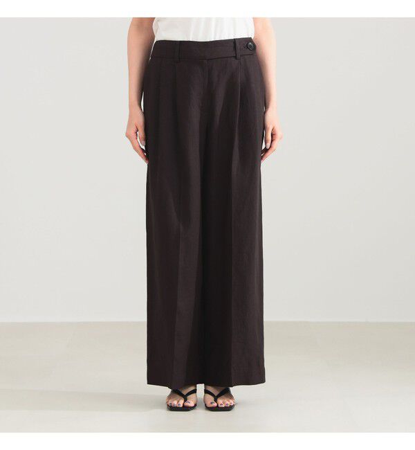 Demi-Luxe BEAMS 「シンプル リネン ワイドパンツ .M」|チノ|