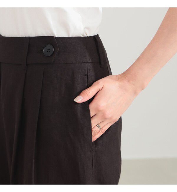 Demi-Luxe BEAMS 「シンプル リネン ワイドパンツ .M」|チノ|