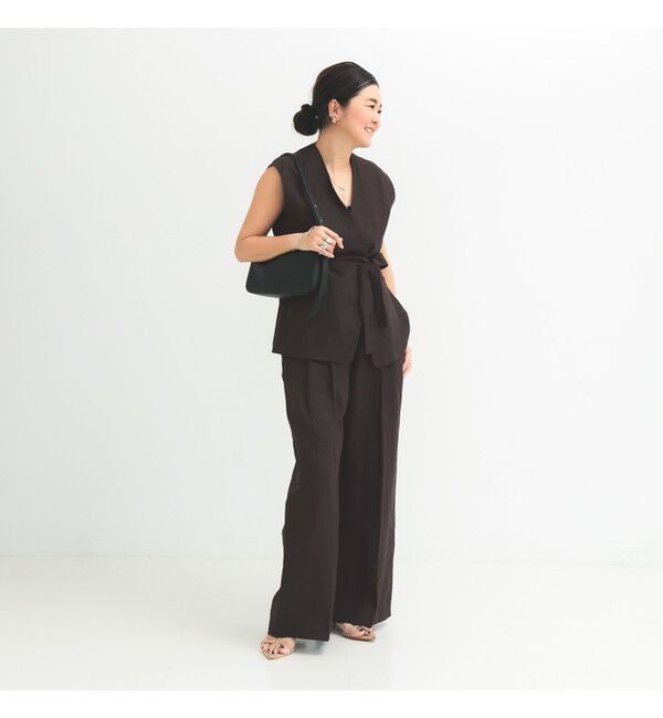 Demi-Luxe BEAMS 「シンプル リネン ワイドパンツ .M」|チノ|