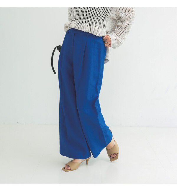 Demi-Luxe BEAMS 「シンプル リネン ワイドパンツ .M」|チノ|