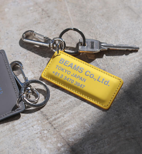 BEAMS「bPr BEAMS / レザー リフレクター TAG キーホルダー」|チャーム・キーホルダー|