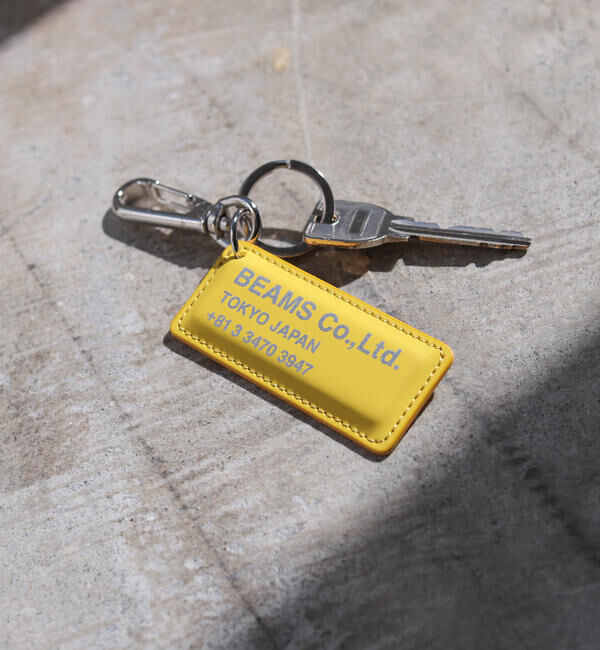 BEAMS「bPr BEAMS / レザー リフレクター TAG キーホルダー」|チャーム・キーホルダー|