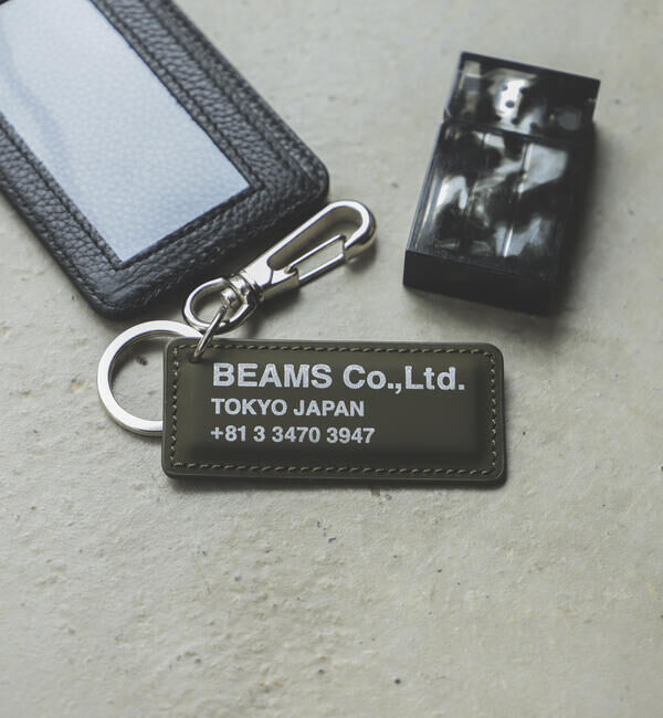 BEAMS「bPr BEAMS / レザー リフレクター TAG キーホルダー」|チャーム・キーホルダー|