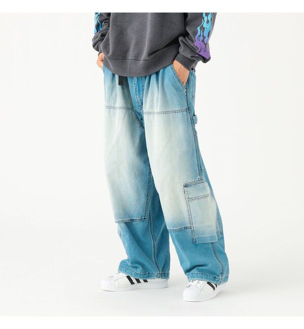 BEAMS「ワイドストレート ダック ダブルニー カーゴパンツ」|チノ|