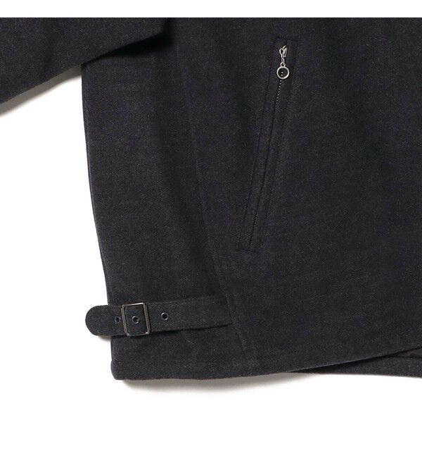 BEAMS「リラックスフィット フリースメルトン シングル ライダースジャケット」|ブルゾン・スタジャン|