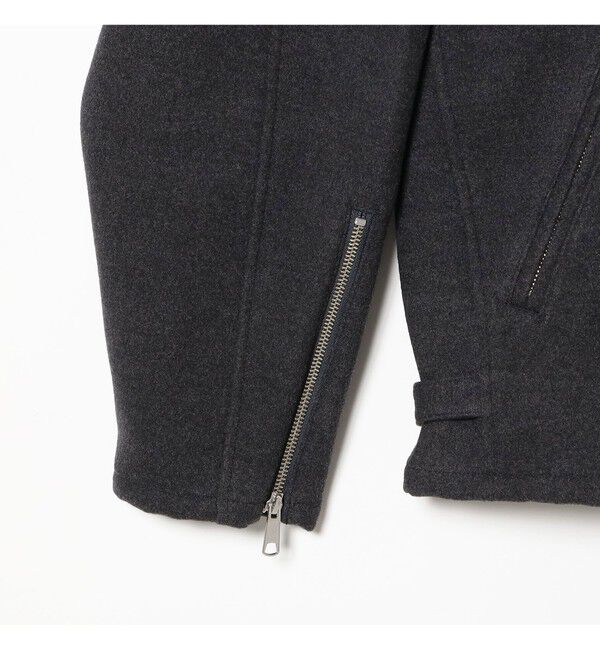 BEAMS「リラックスフィット フリースメルトン シングル ライダースジャケット」|ブルゾン・スタジャン|