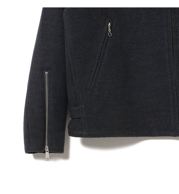 BEAMS「リラックスフィット フリースメルトン シングル ライダースジャケット」|ブルゾン・スタジャン|