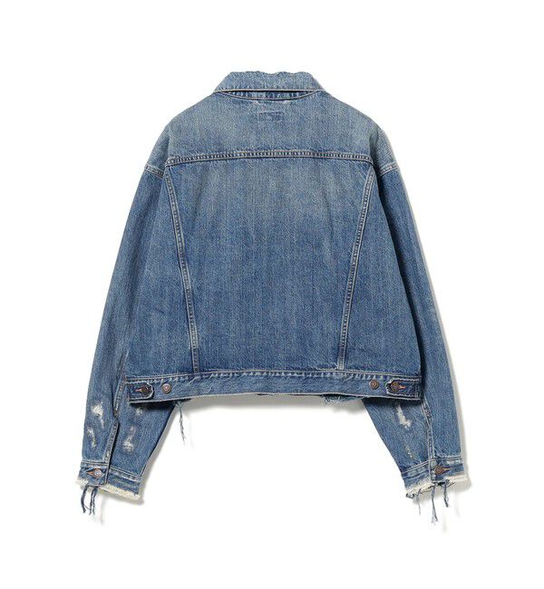 BEAMS「ワイドショート ダメージ デニム ジャケット」|ブルゾン・スタジャン|