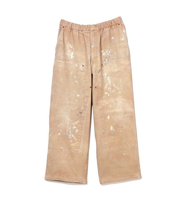 BEAMS「モック プリント ダブルニー スウェットパンツ」|チノ|