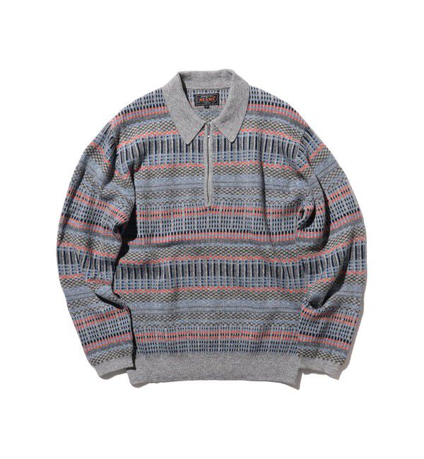 BEAMS PLUS「Half Zip Knit Polo Jacquard」|ポロシャツ|