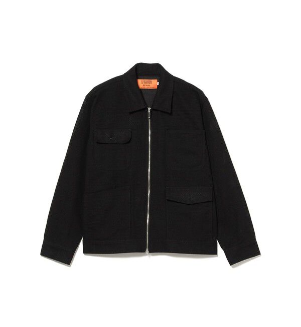 BEAMS「【別注】UNIVERSAL OVERALL / MESH WIDE JACKET」|ブルゾン・スタジャン|BLACK