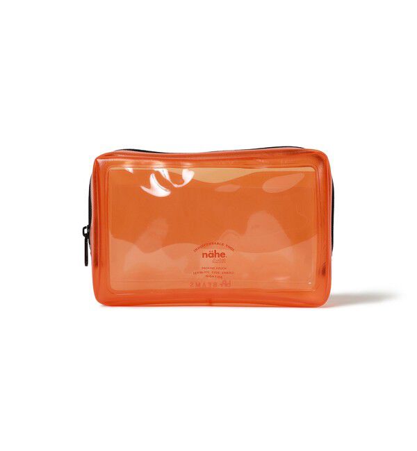 BEAMS「nahe(R) / パッキングポーチ S クリア オレンジ」|ステーショナリー|