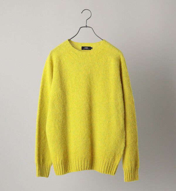 SHIPS「【SHIPS別注】HARLEY OF SCOTLAND:ウォッシャブル シャギー クルーネックニット」|ニット・セーター|イエロー