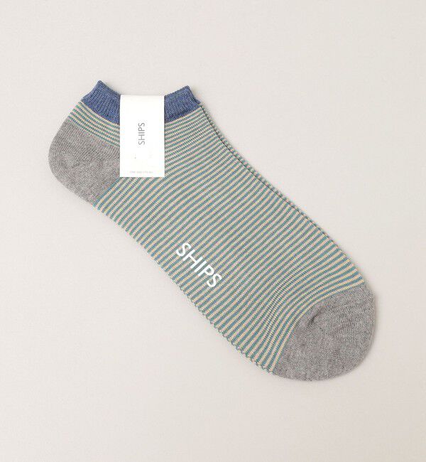 SHIPS「SHIPS: マイクロボーダー アンクルソックス」|ソックス|ライトグリーン
