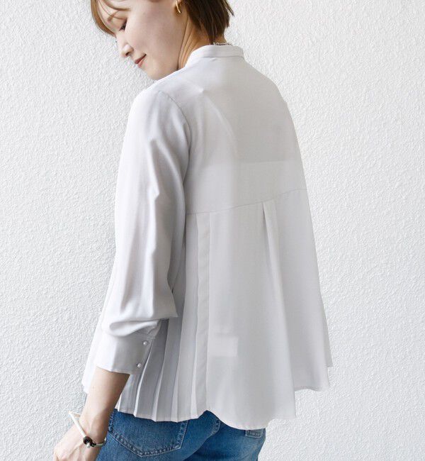 SHIPS for women「【WEB限定】〈手洗い可能〉ストレッチ ジョーゼット プリーツ ブラウス」|シャツ・ブラウス|