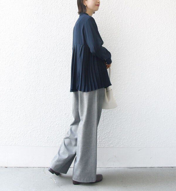 SHIPS for women「【WEB限定】〈手洗い可能〉ストレッチ ジョーゼット プリーツ ブラウス」|シャツ・ブラウス|