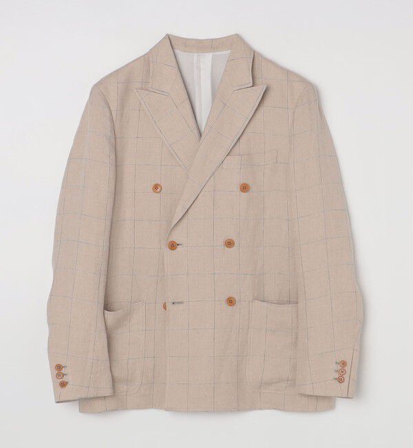 SHIPS「BATEAUX DE SHIPS: リネン ツイル ダブルブレスト ジャケット」|テーラードジャケット|ベージュ