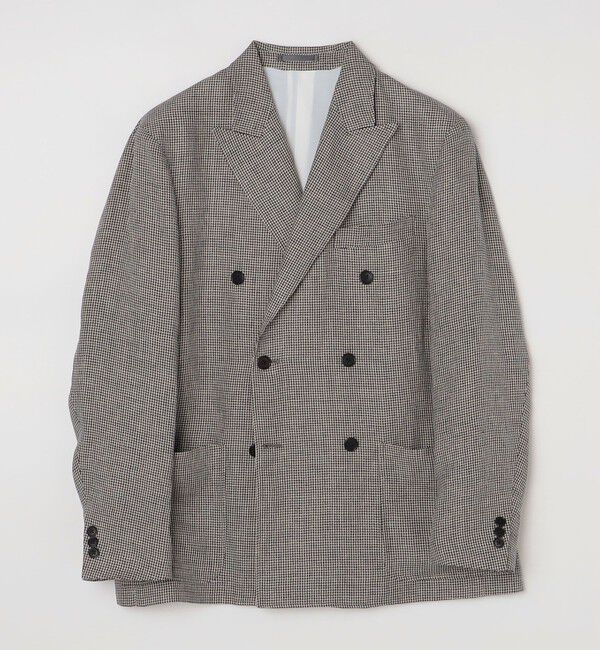 SHIPS「BATEAUX DE SHIPS: リネン ツイル ダブルブレスト ジャケット」|テーラードジャケット|ネイビー