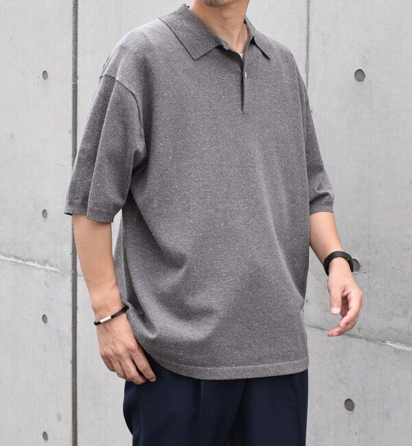 SHIPS any「SHIPS any:〈接触冷感〉ハイゲージ リネンミックス サマー ニット ポロシャツ 25SS◇」|ポロシャツ|