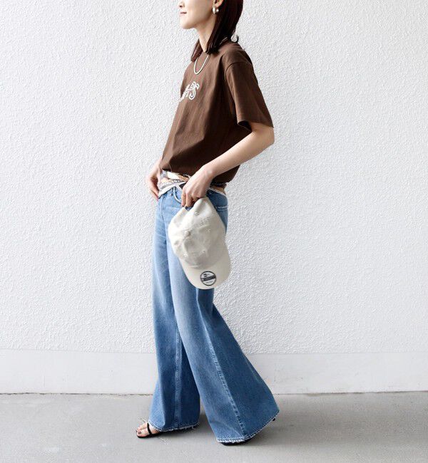 SHIPS for women「【WEB限定】 SHIPS ラウンド プリント ロゴ TEE」|Tシャツ・カットソー|