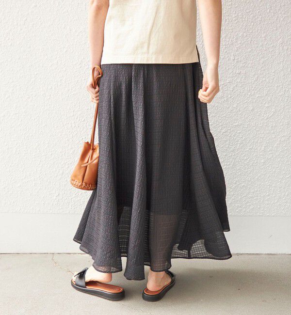 SHIPS for women「〈手洗い可能〉シアサッカー チェック ボリューム スカート◇」|スカート|