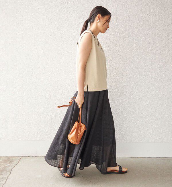 SHIPS for women「〈手洗い可能〉シアサッカー チェック ボリューム スカート◇」|スカート|