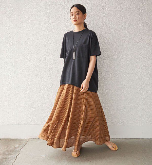 SHIPS for women「〈手洗い可能〉シアサッカー チェック ボリューム スカート◇」|スカート|