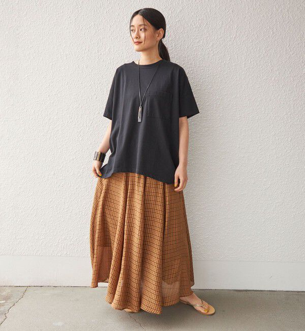 SHIPS for women「〈手洗い可能〉シアサッカー チェック ボリューム スカート◇」|スカート|