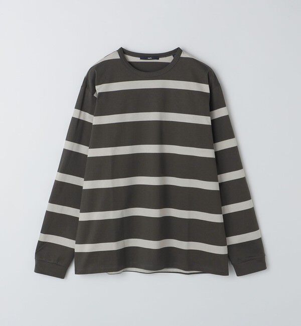 SHIPS「SHIPS: ワイドパネル ボーダー クルーネック Tシャツ (ロンT)」|Tシャツ・カットソー|