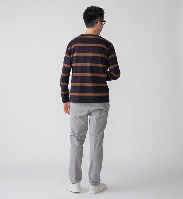 SHIPS「SHIPS: ワイドパネル ボーダー クルーネック Tシャツ (ロンT)」|Tシャツ・カットソー|