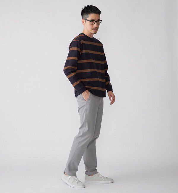 SHIPS「SHIPS: ワイドパネル ボーダー クルーネック Tシャツ (ロンT)」|Tシャツ・カットソー|