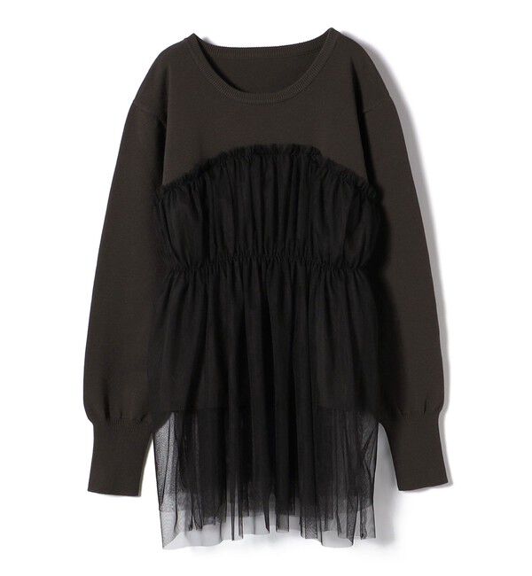 SHIPS for women「* 〈手洗い可能〉チュール ドッキング ニット ◇」|ニット・セーター|