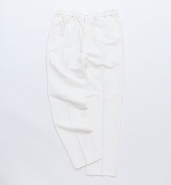 SHIPS「BATEAUX DE SHIPS:  〈セットアップ対応〉モールスキン スリムテーパード トラウザーズ」|チノ|ホワイト