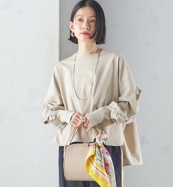 SHIPS for women「〈洗濯機可能〉ロング リブ スリーブ フリル カットソー」|Tシャツ・カットソー|