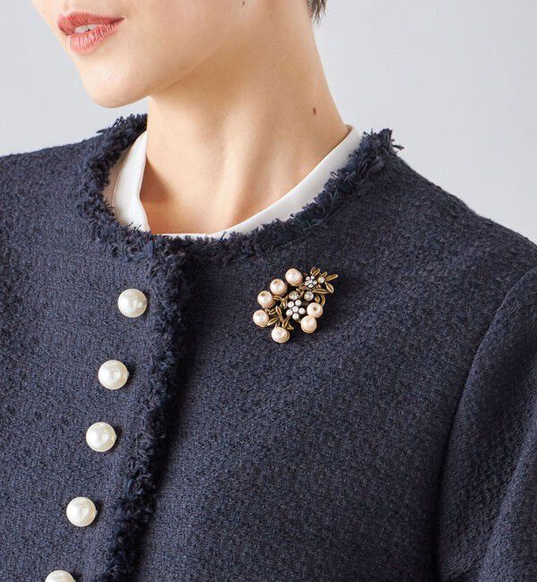 SHIPS for women「アンティーク パールモチーフ ブローチ」|ブローチ・コサージュ|ゴールド