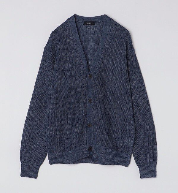 SHIPS「SHIPS: 9GG サンフェード リネン Vネック カーディガン」|カーディガン|