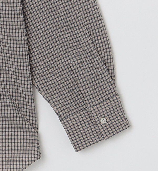 SHIPS「SHIPS: エアー サッカー バンドカラー リラックス 長袖 シャツ〈単色／チェック〉」|シャツ・ブラウス|