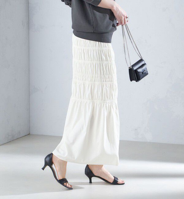 SHIPS for women「〈手洗い可能〉シャーリングギャザースカート 24SS ◇」|スカート|