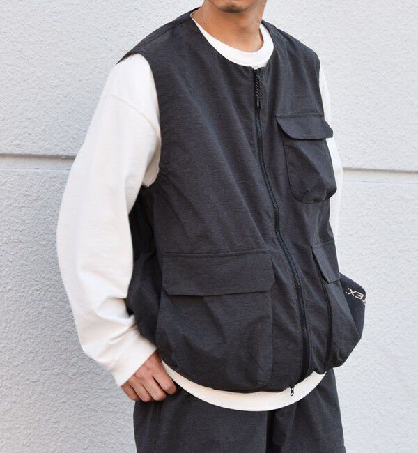 SHIPS any「SHIPS any: 〈撥水・透湿・軽量〉PERTEX(R) ベスト (セットアップ対応)◆」|ベスト・ジレ|ダークグレー