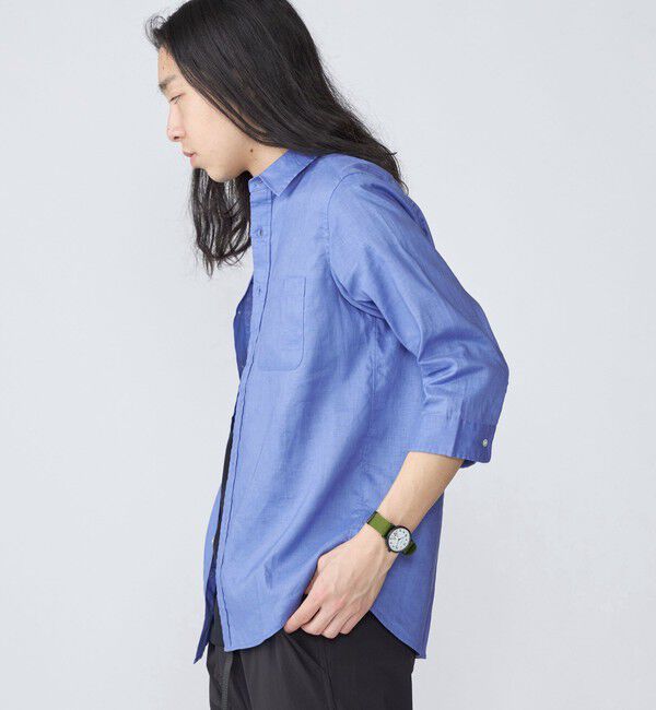 SHIPS「SHIPS: SOLOTEX(R) サフィラン リネン 7分袖 シャツ」|シャツ・ブラウス|