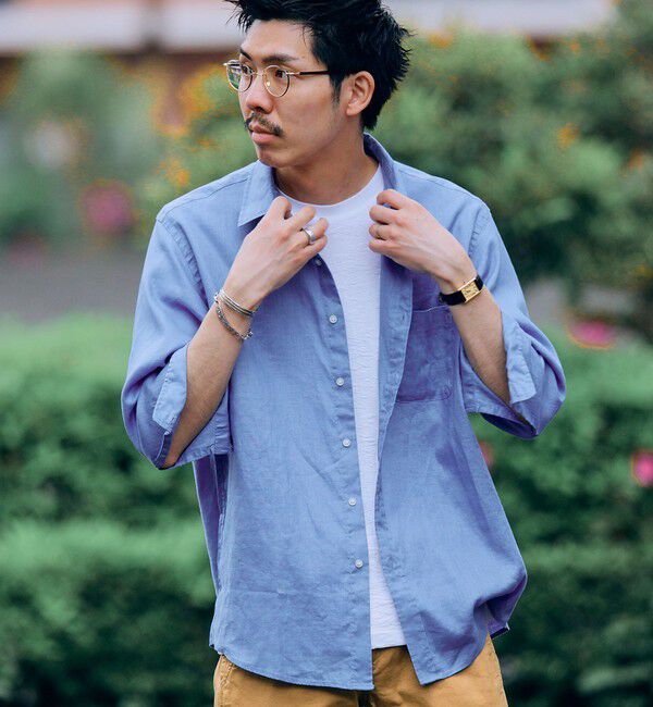 SHIPS「SHIPS: SOLOTEX(R) サフィラン リネン 7分袖 シャツ」|シャツ・ブラウス|